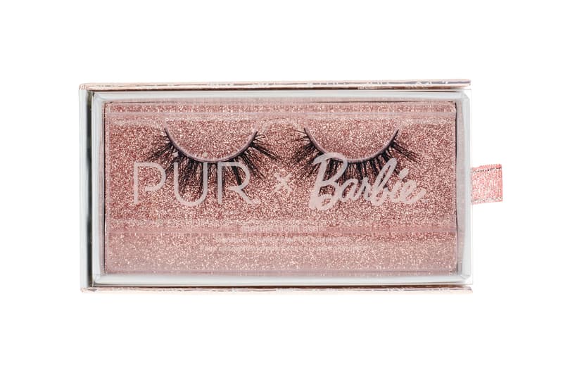 barbie pur cosmetics makeup beauty collection collaboration eyeshadow pallette lip gloss lip sticks makeup brush highlighter sparkle sparkly glitter matte hot pink face mask