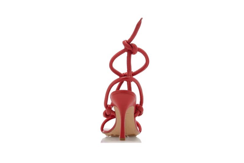 Bottega Veneta Dream Knotted Leather Sandals Red