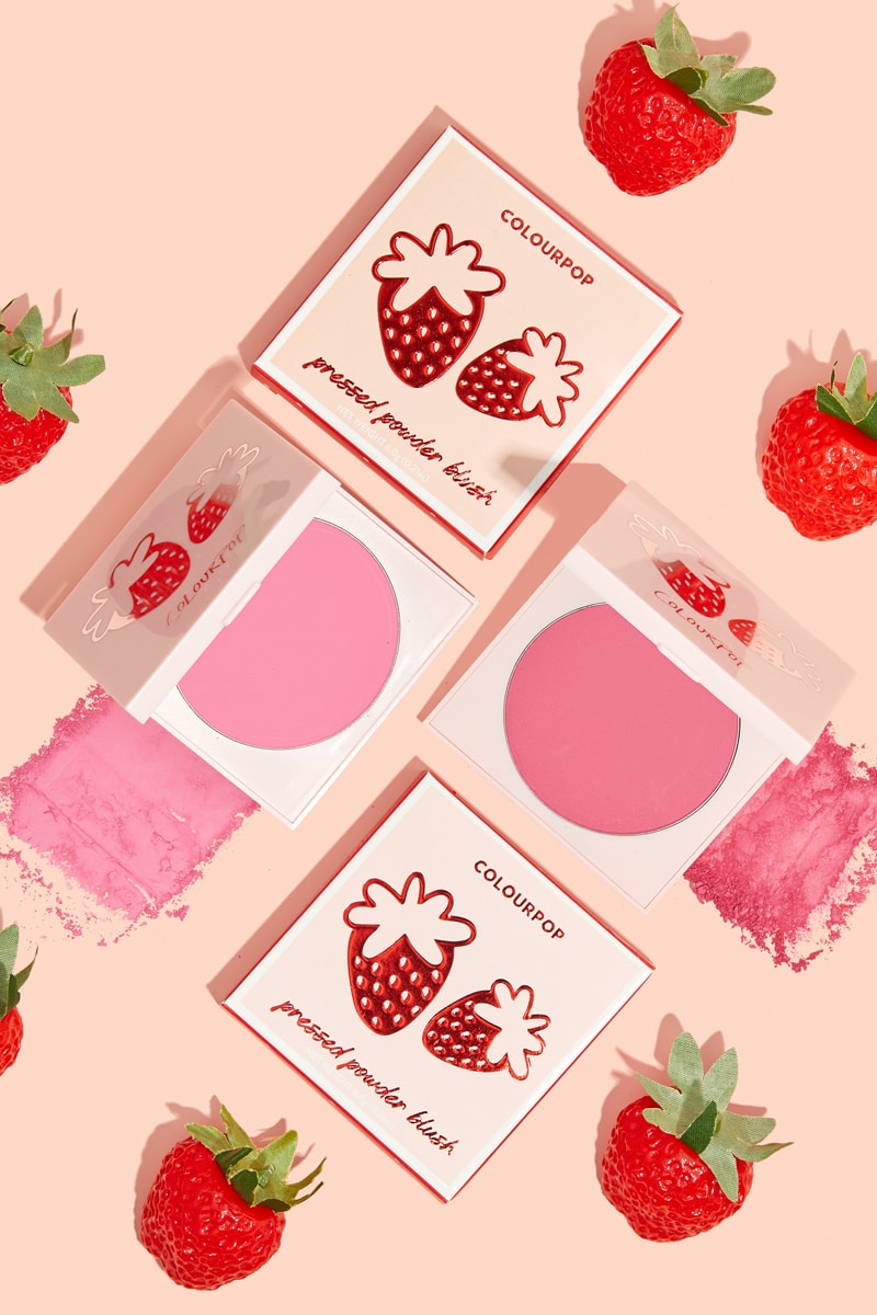 colourpop strawberry makeup summer blushes lip gloss eyeshadows palettes fruit