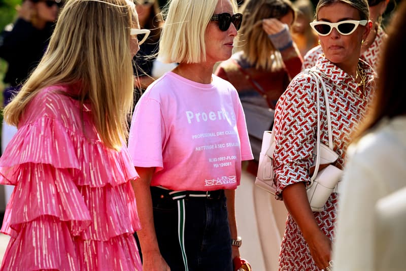 bottega veneta diagonal panelled belt item CPHFW Spring Summer 2020 Street Style SS20 Influencers Proenza Schouler Pink T-shirt