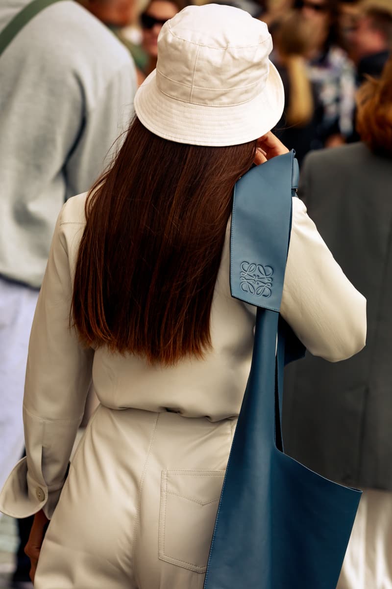 bottega veneta diagonal panelled belt item CPHFW Spring Summer 2020 Street Style SS20 Influencer Bucket Hat Loewe Bag