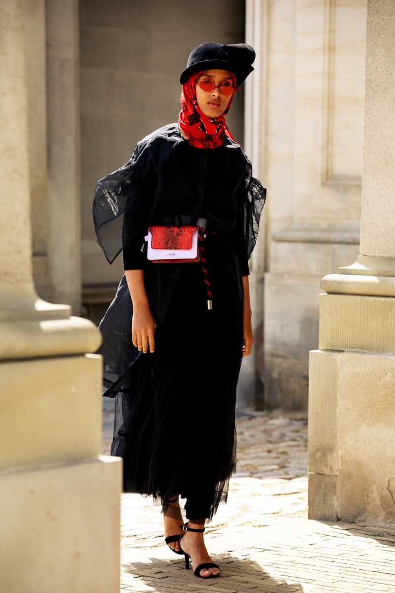 bottega veneta diagonal panelled belt item CPHFW Spring Summer 2020 Street Style SS20 Influencer