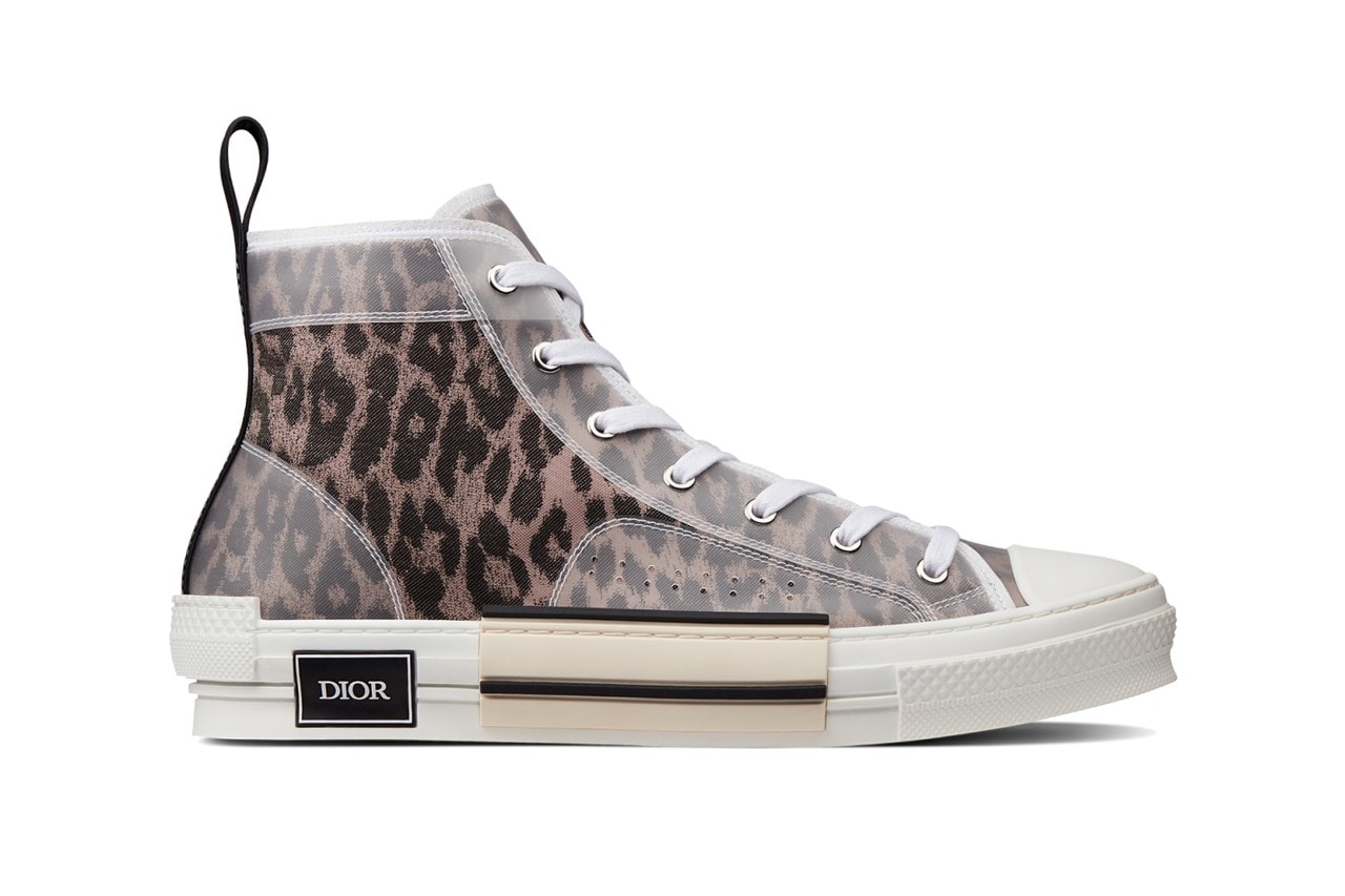 dior leopard print b23 sneaker brown high top