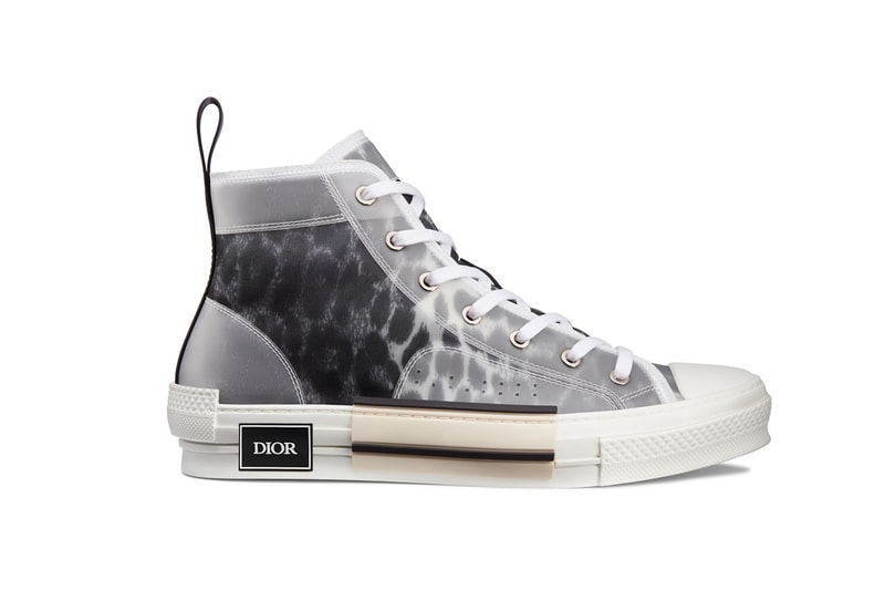 dior leopard print b23 sneaker gray grey high top