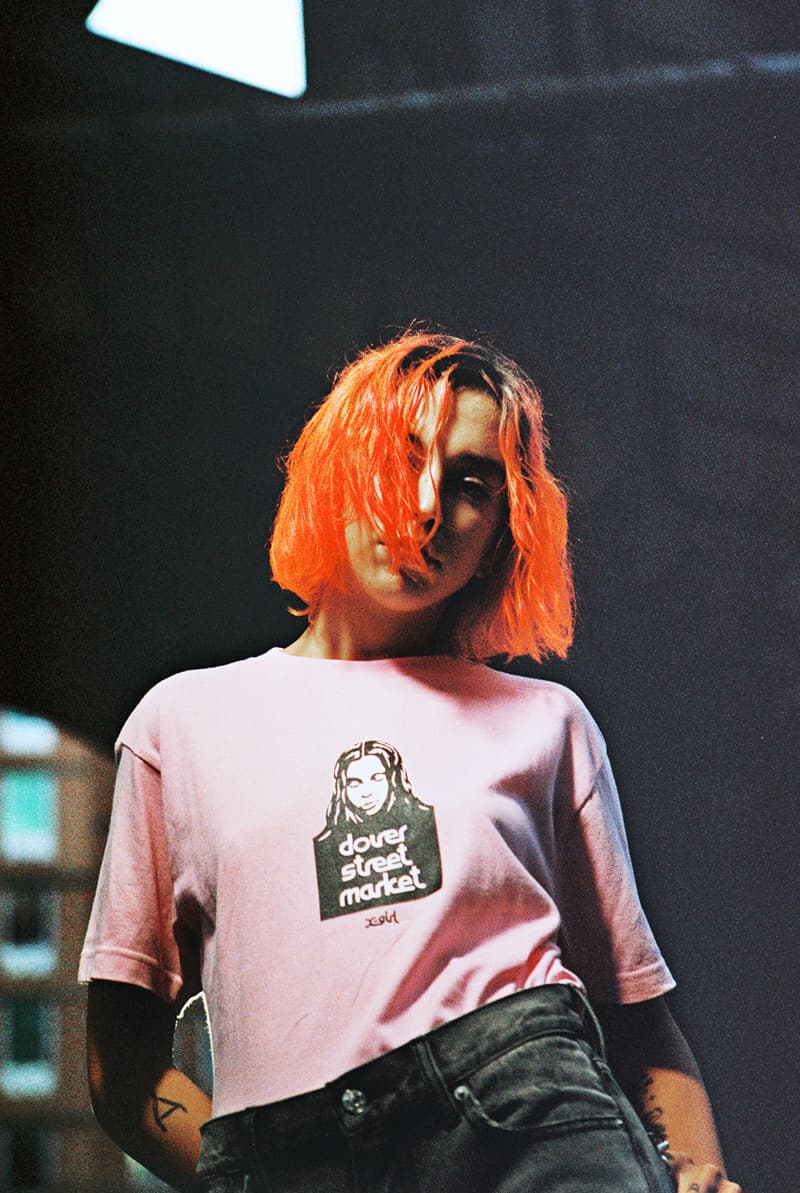 dover street market x-girl london dsml pop-up collaboration t-shirts dresses womens streetwear