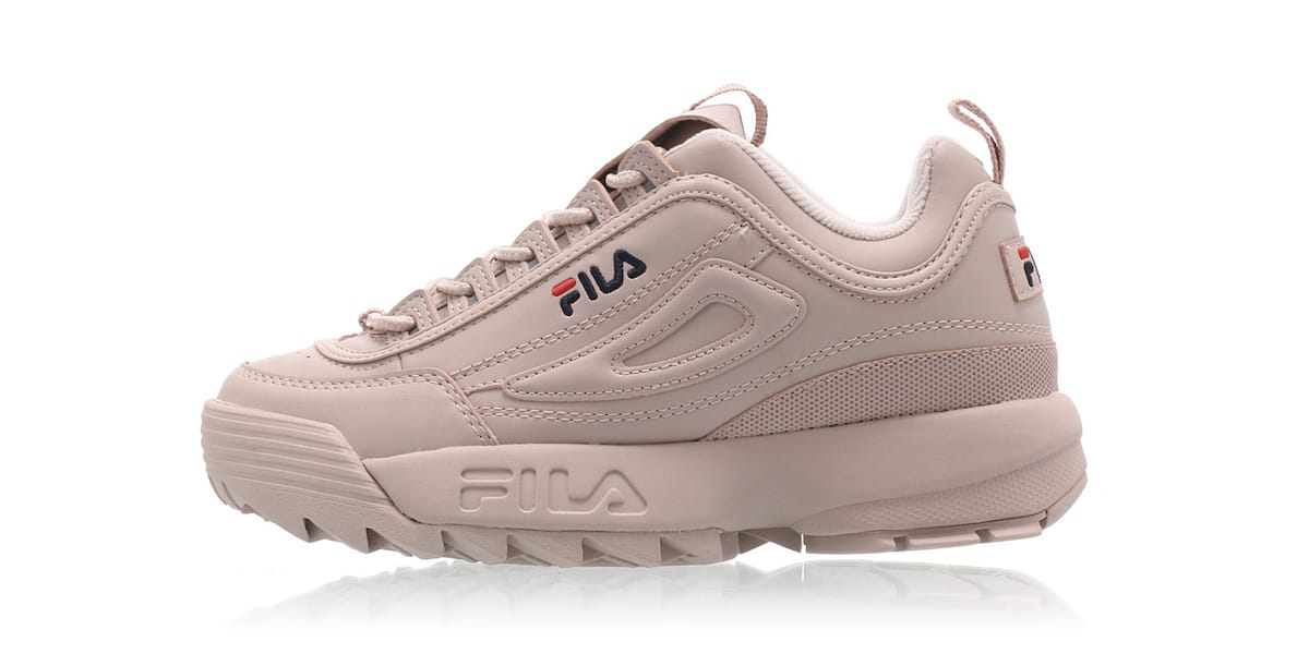 pink fila shoes with roses
