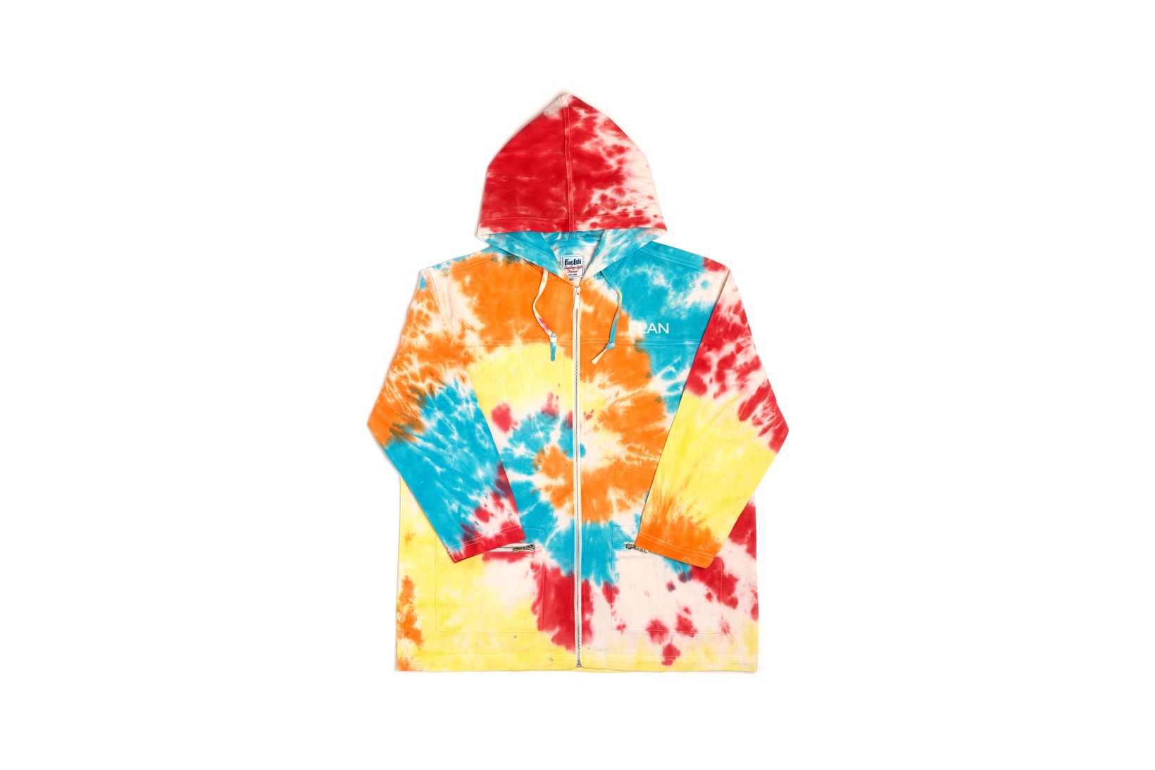 FLAN Tie Dye Collection Hoodie Yellow Red Orange
