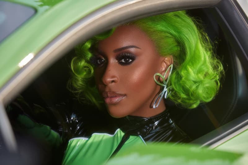 Jackie Aina x Anastasia Beverly Hills Eyeshadow Palette Campaign Hair Green