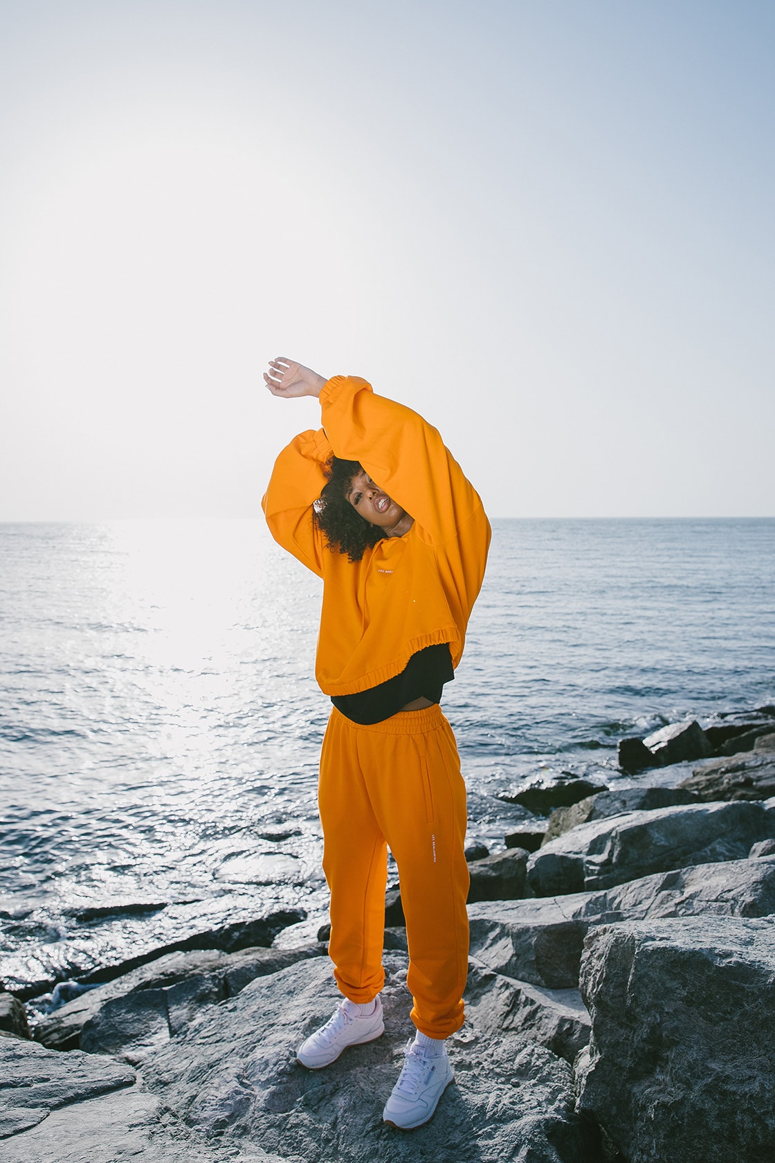 les benjamins essentials collection hoodies sweatpants sweatsuits lookbook ocean beach rocks sky