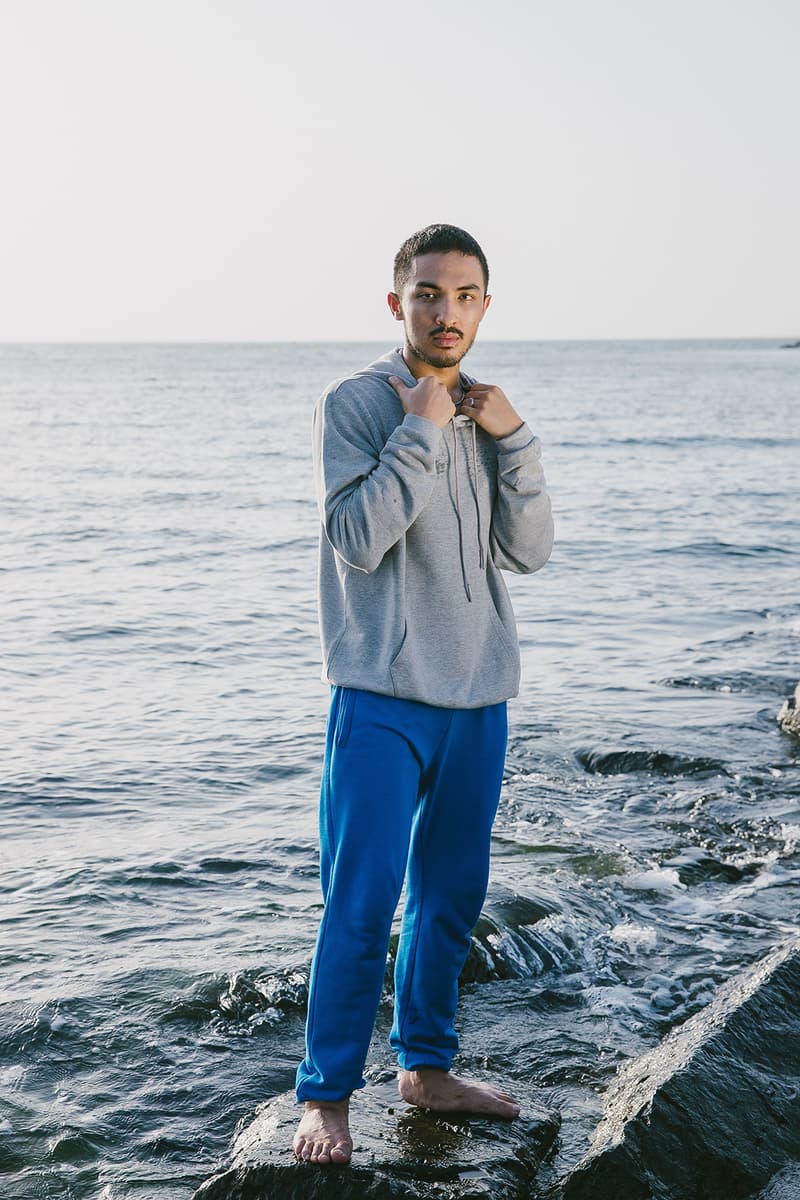 les benjamins essentials collection hoodies sweatpants sweatsuits lookbook ocean beach rocks sky