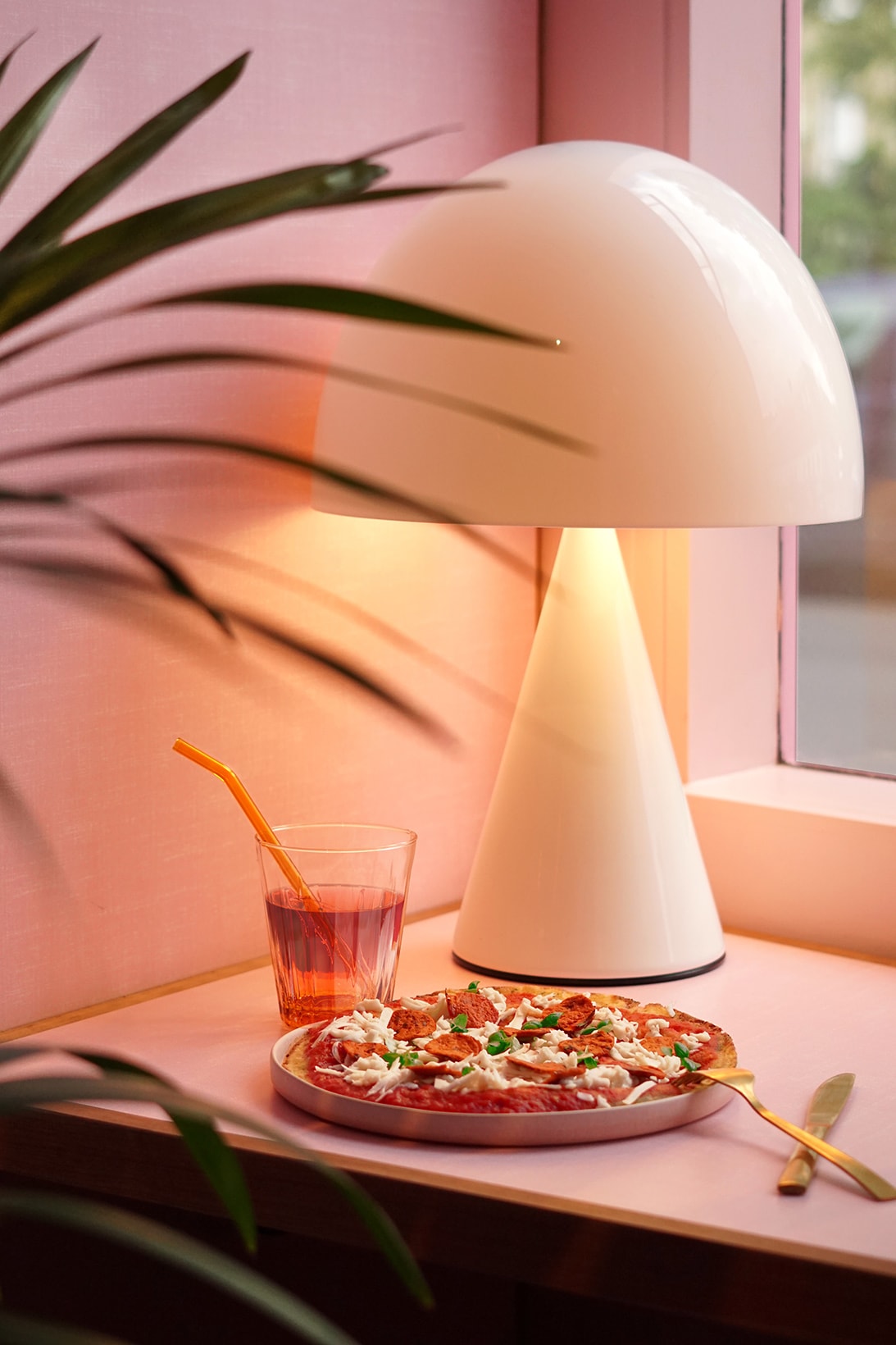 humble pizza vegan pink interior formica london child studio