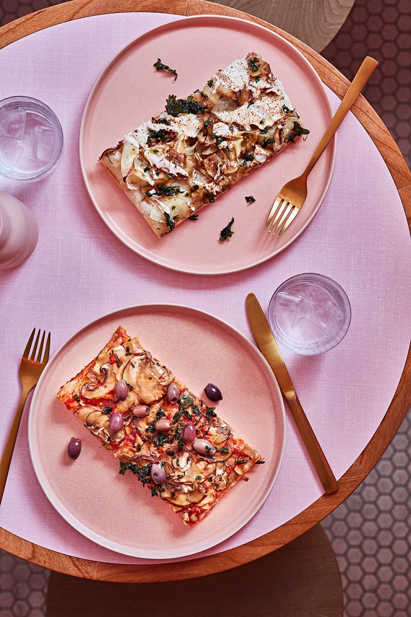 humble pizza vegan pink interior formica london child studio