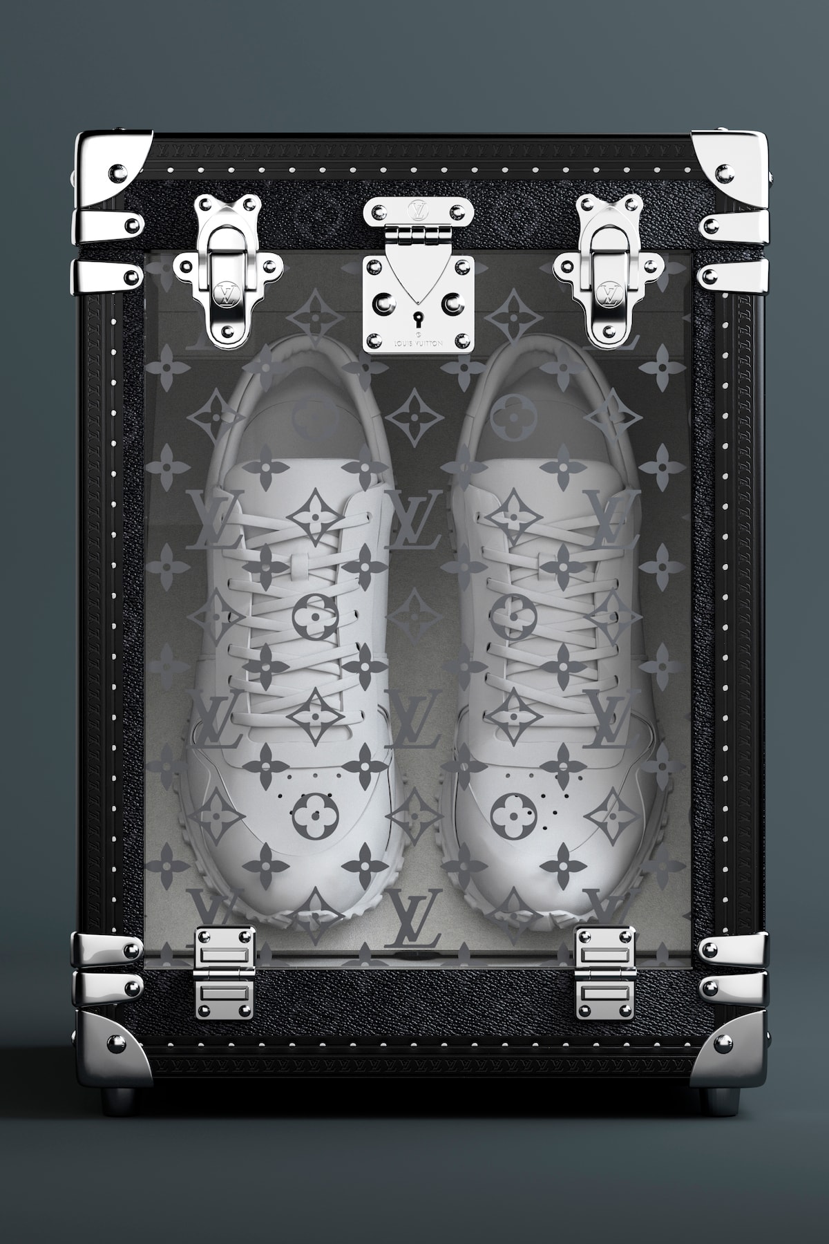 Louis Vuitton Luxury Monogram Trunk Collection Makeup Case Sneaker Storage Drink Bar Tea Set Cake LV Interior Homeware 