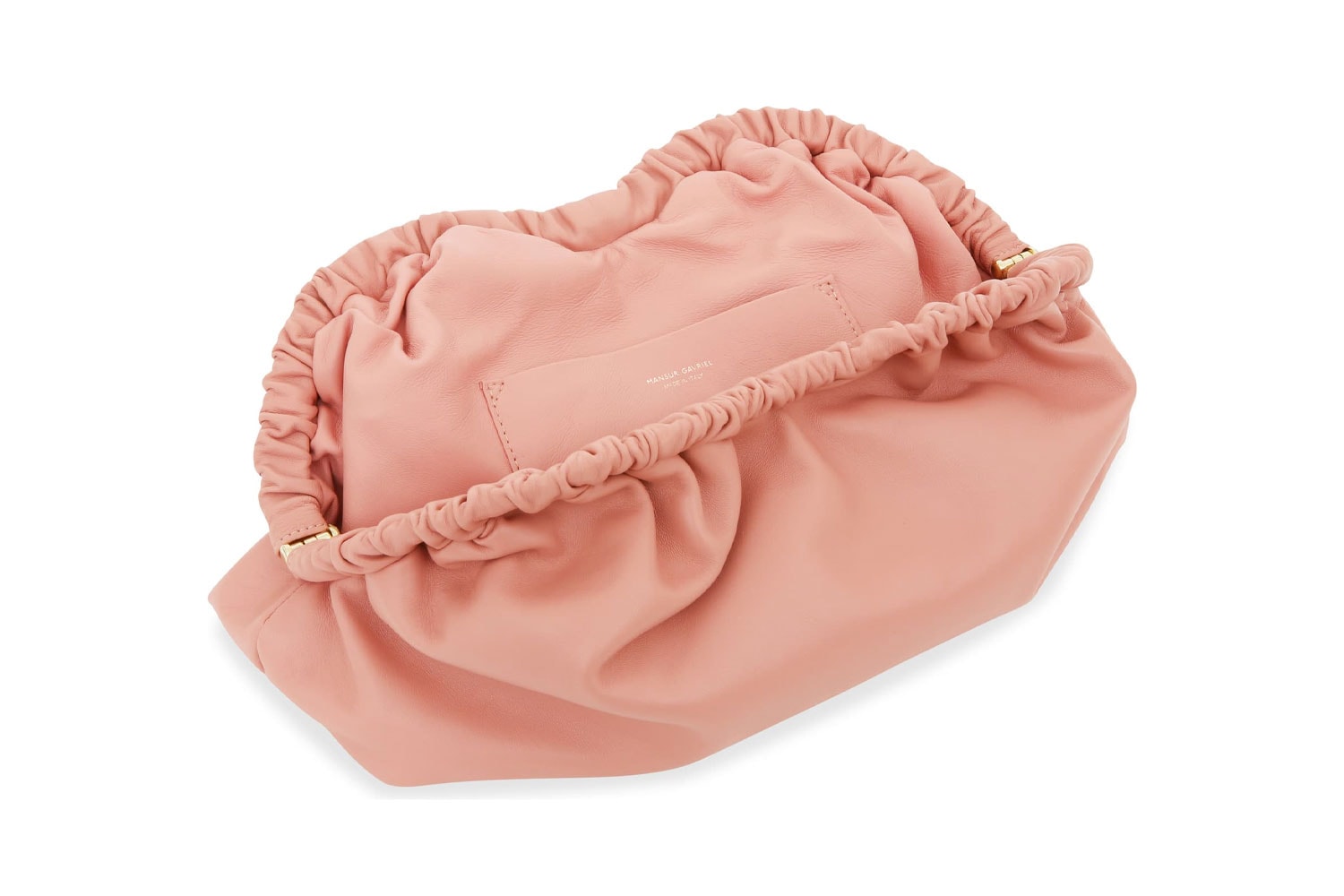 mansur gavriel coral cloud clutch pastel pink bags purses