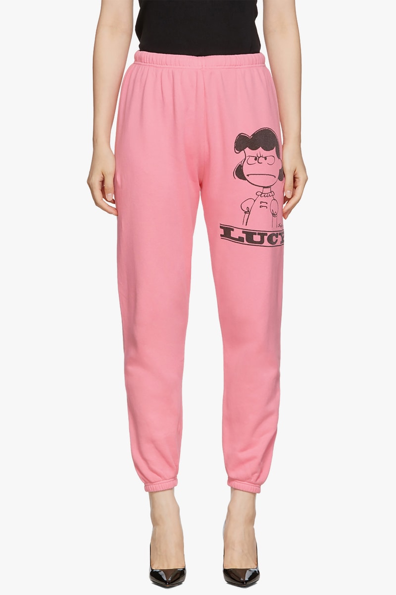 marc jacobs peanuts edition sweatshirts sweatpants lounge pants apparel off white blue pink orange snoopy linus lucy