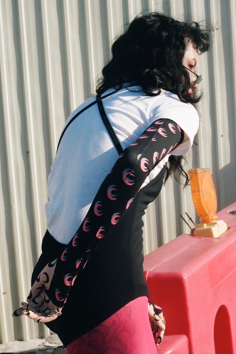 Marine Serre Fall/Winter 19 Collection Editorial HBX HBXWM Shop Moon Print Catsuit Headband Graphic Range Styling