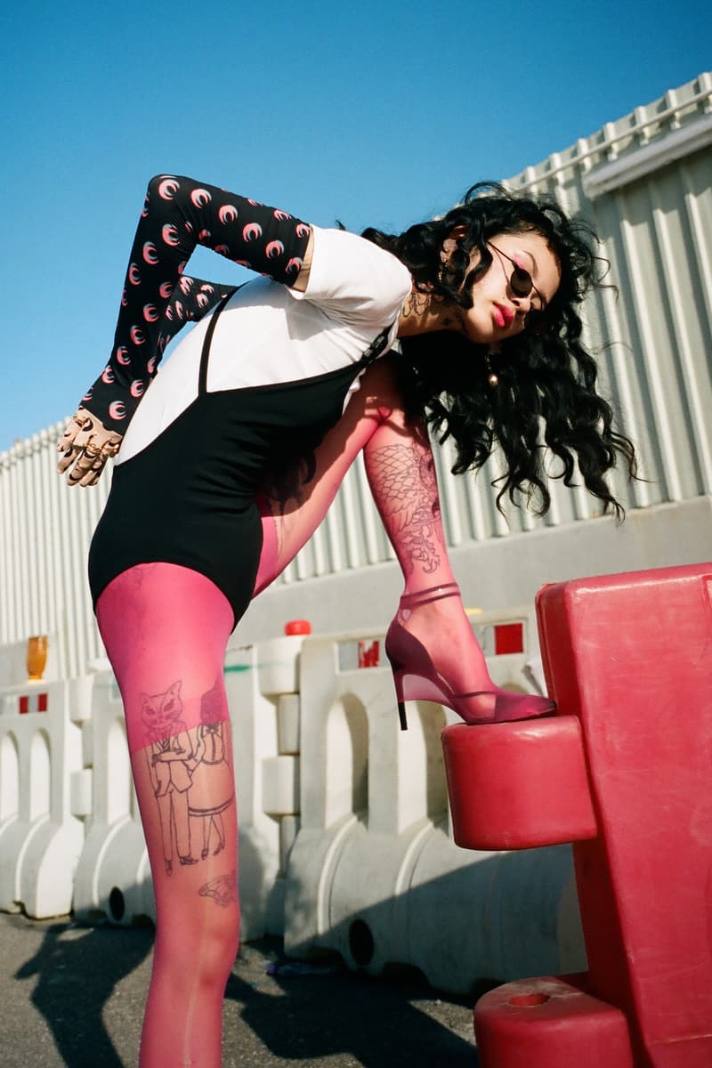 Marine Serre Fall/Winter 19 Collection Editorial HBX HBXWM Shop Moon Print Catsuit Headband Graphic Range Styling