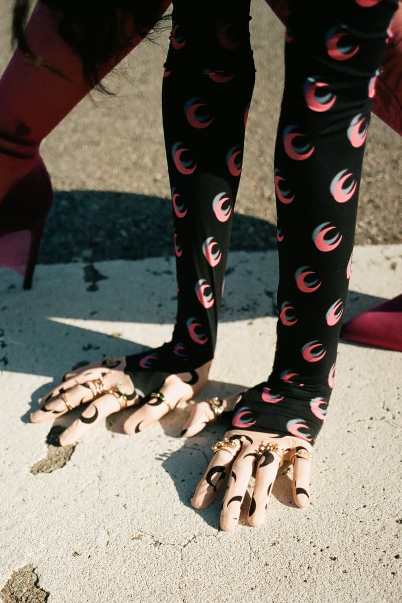 Marine Serre Fall/Winter 19 Collection Editorial HBX HBXWM Shop Moon Print Catsuit Headband Graphic Range Styling