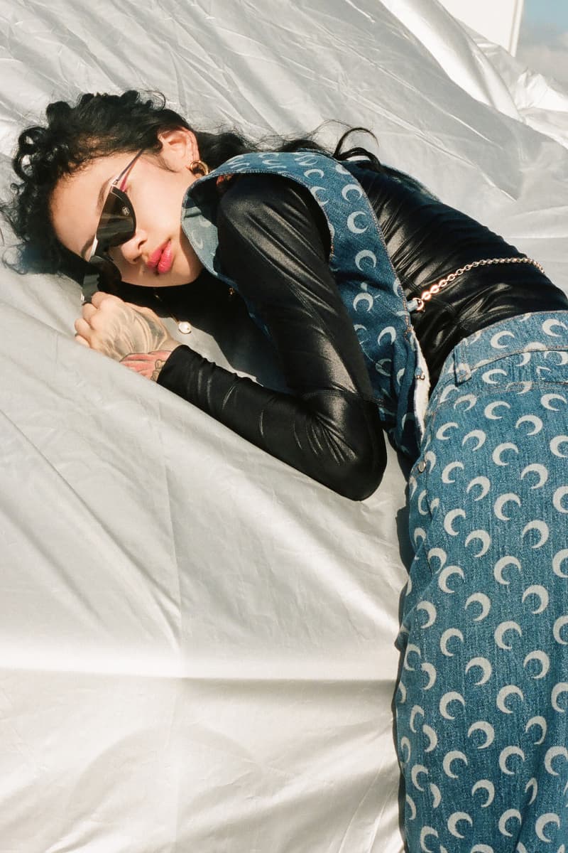 Marine Serre Fall/Winter 19 Collection Editorial HBX HBXWM Shop Moon Print Catsuit Headband Graphic Range Styling