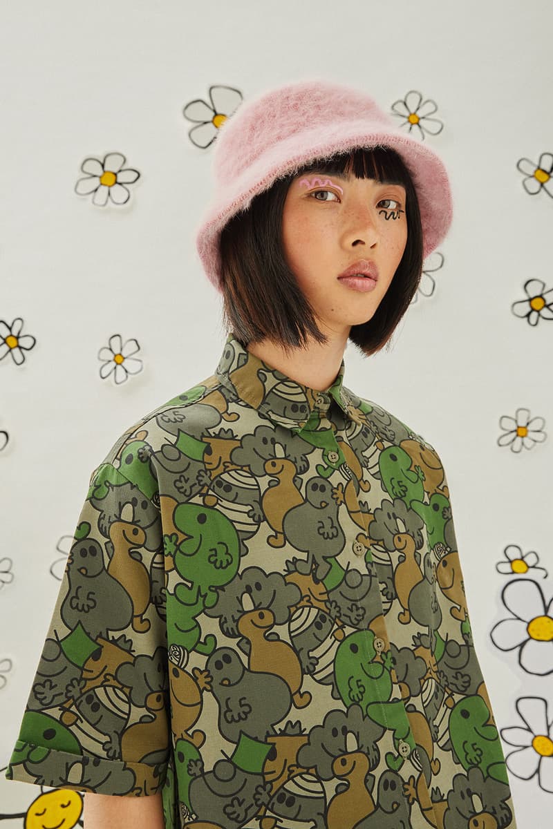 lazy oaf mr men collaboration lazy happy walter the worm cartoon childrens book knitwear pants t-shirts