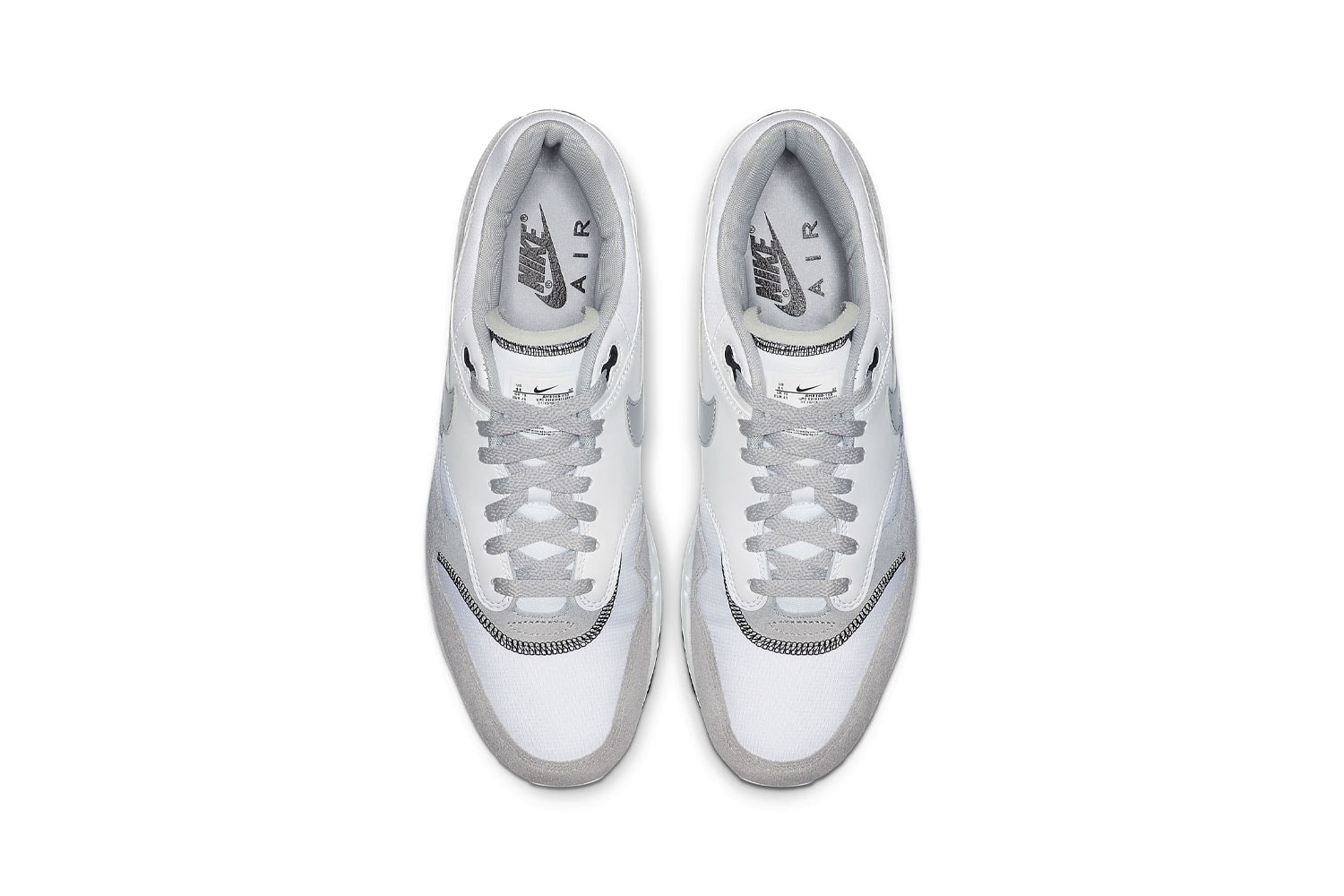 nike air max 1 sneakers monochrome wolf grey white