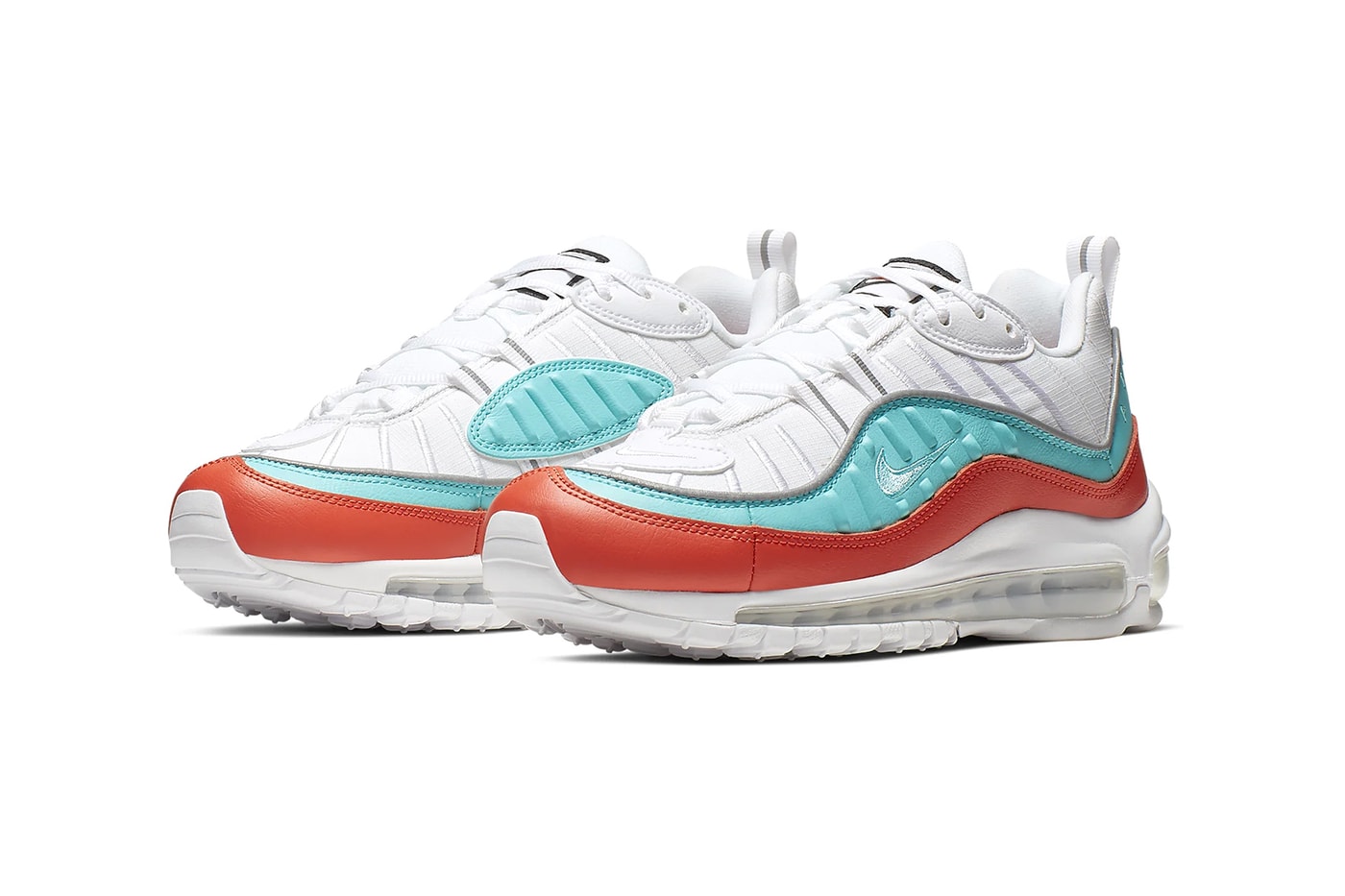 nike air max 98 womens sneakers white blue orange aqua shoes footwear sneakerhead