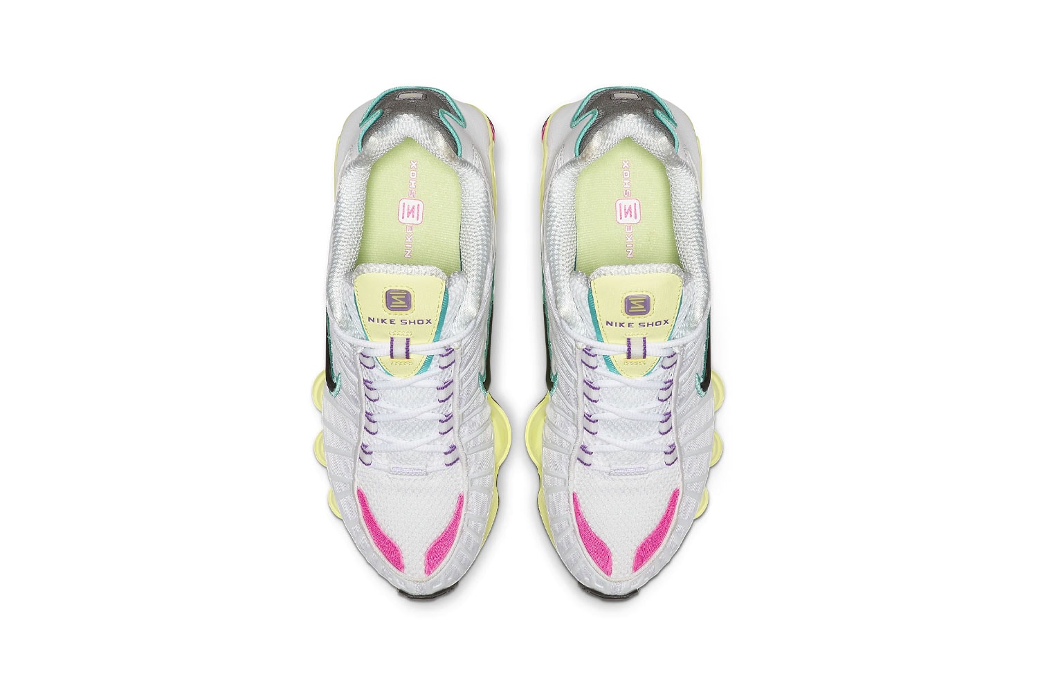 nike shox tl womens sneakers summer luminous green yellow pink purple 