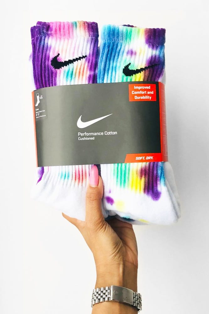 Shop Custom Tie-Dye Nike Unisex Socks 