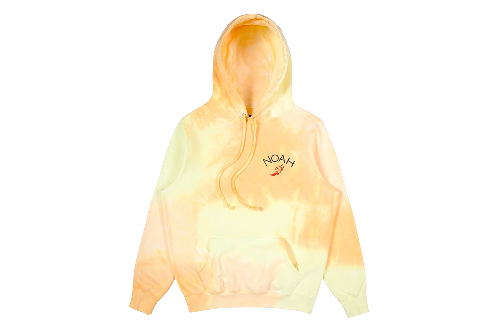 noah yellow tie dye sun hoodie