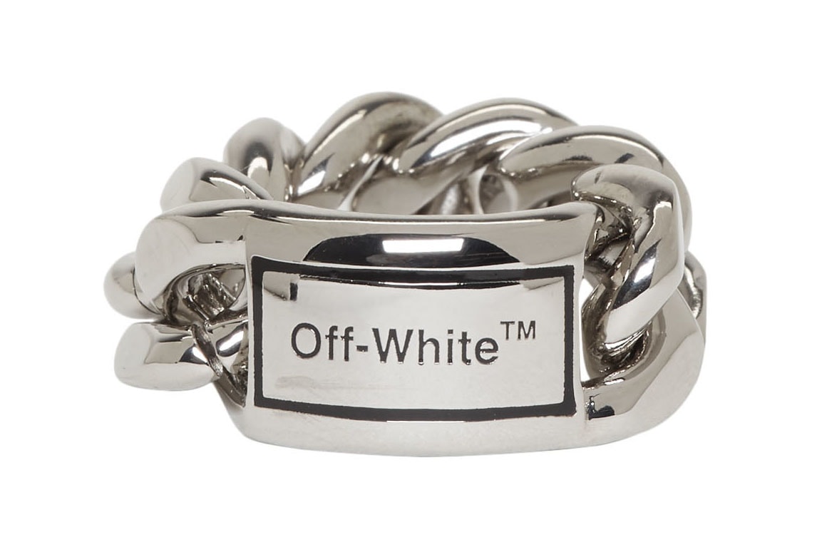 off-white jewelry chain silver ring