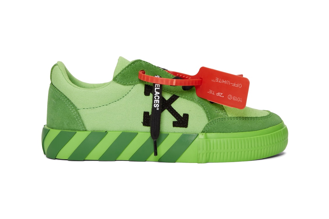 Off White Low Vulcanized Sneaker Green