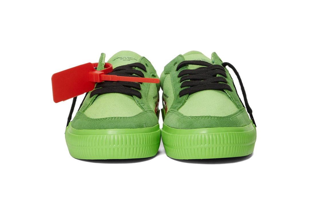 Off White Low Vulcanized Sneaker Green