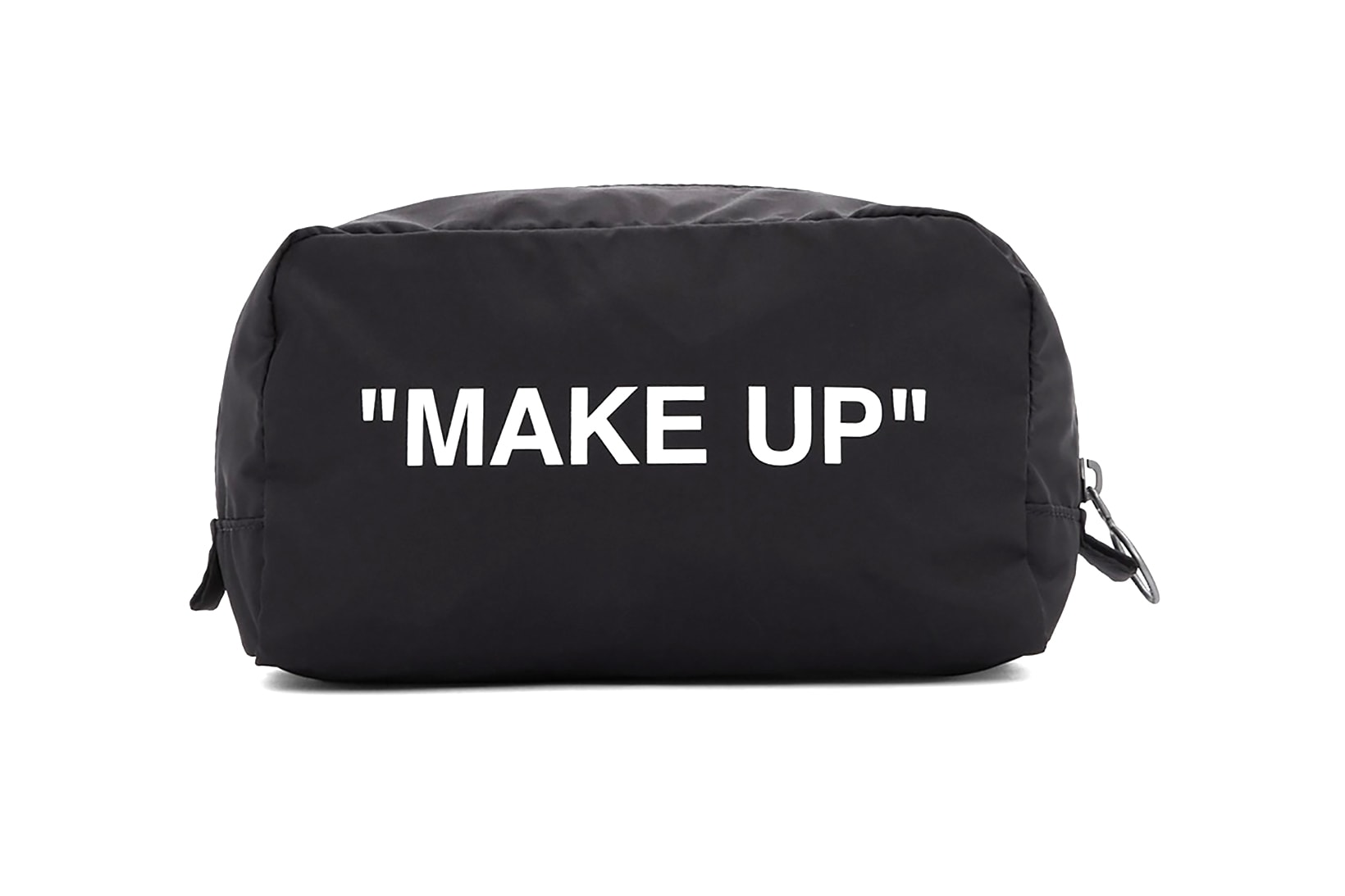 off white makeup pouch black travel bag accessories