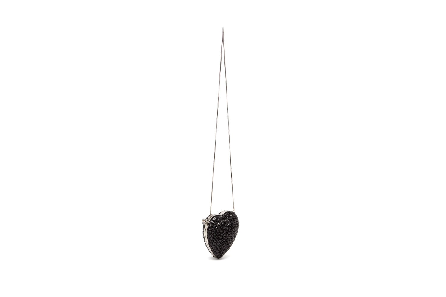 saint laurent love box clutch heart-shaped black crystals bags