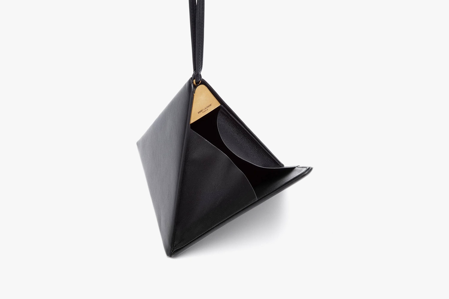 saint laurent clutch black leather pyramid designer bags purses