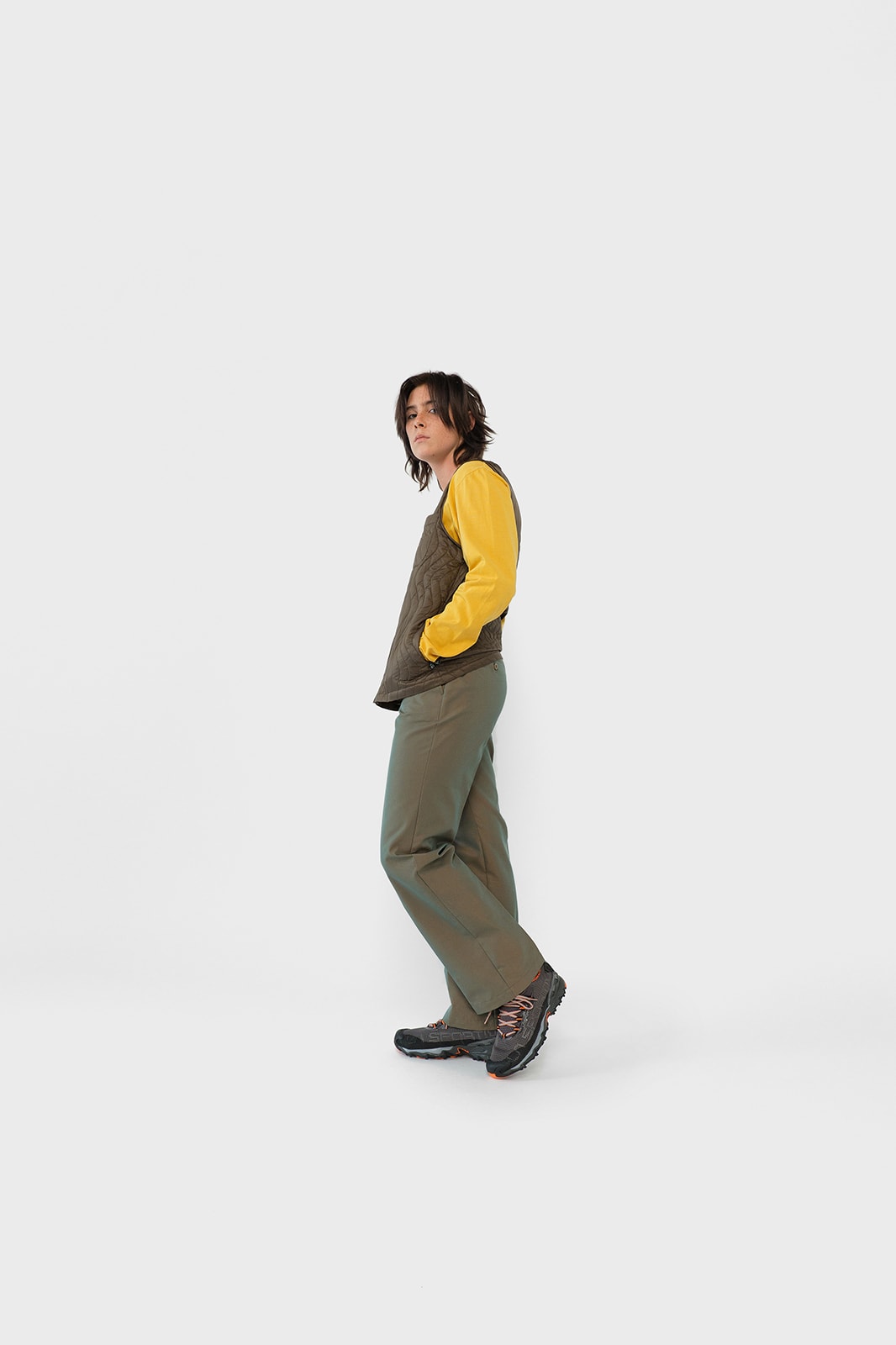 Stussy Womens Fall Winter 2019 Collection Lookbook Shirt Yellow Pants Green