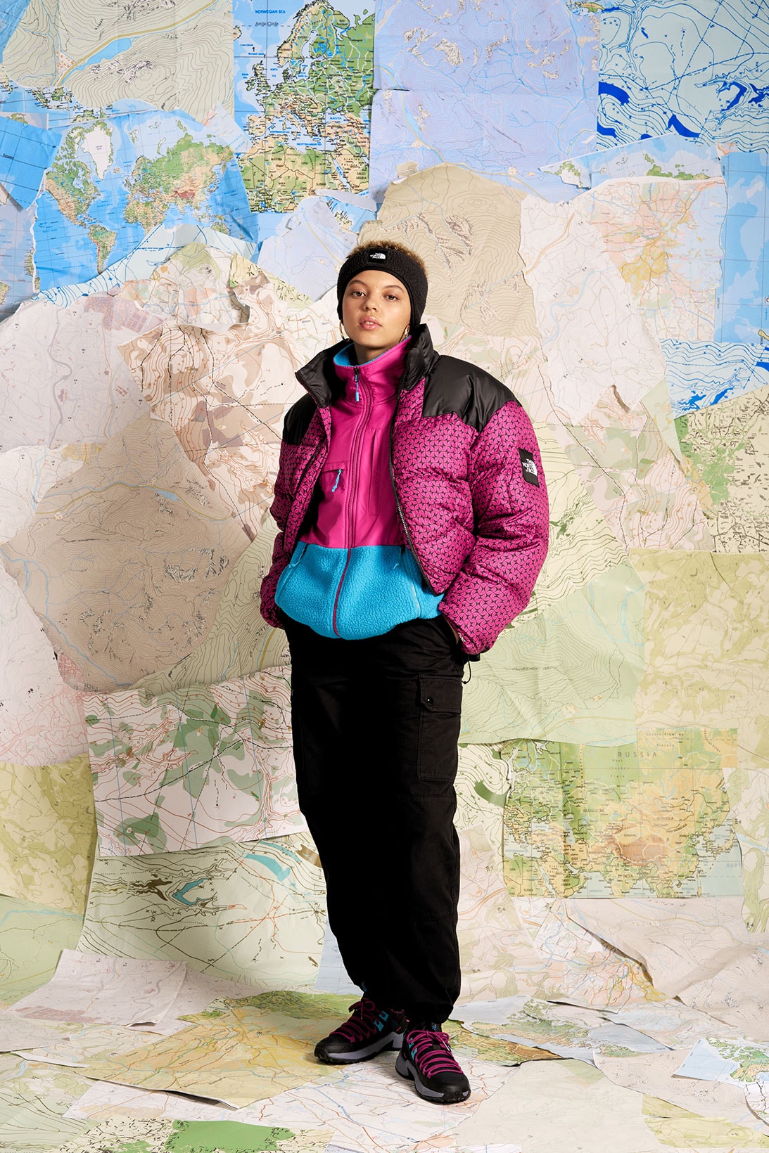 the north face back to trail collection retro 90s escape edge sneakers lhotse jackets denali fleece pink blue