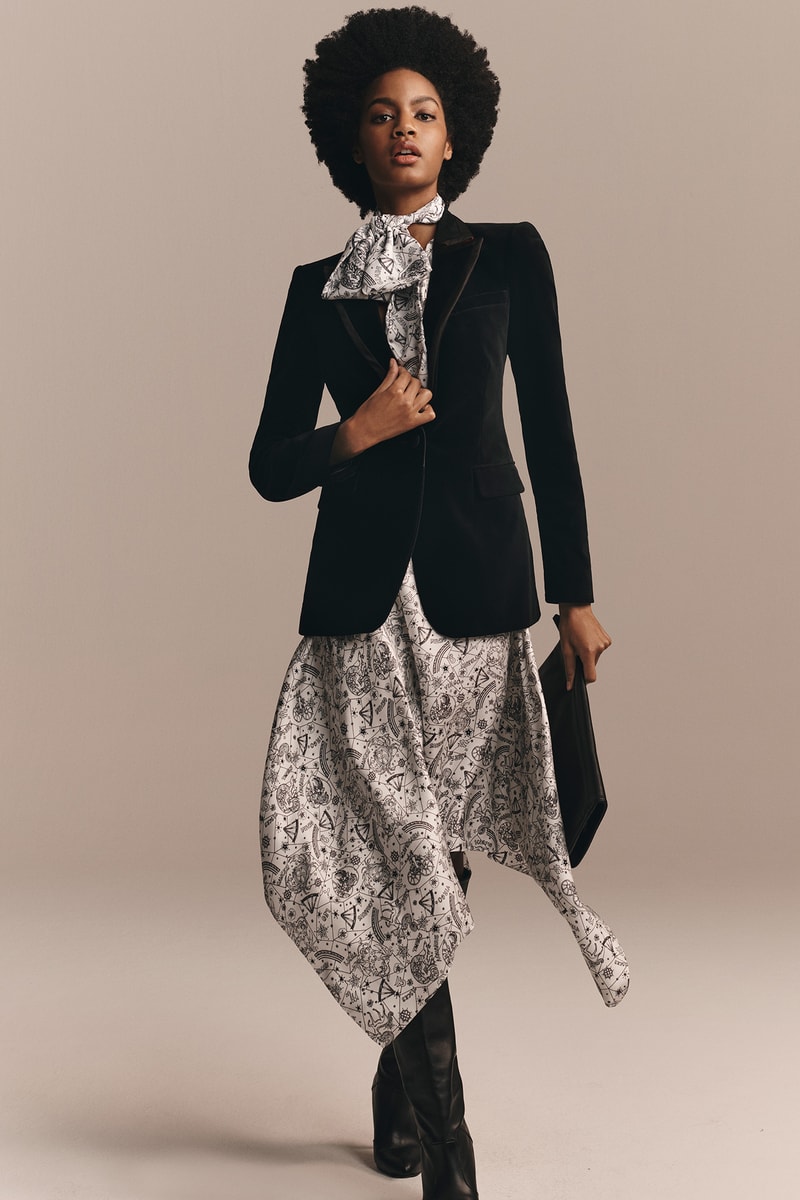 TommyXZendaya Fall Winter 2019 Collection Lookbook Ebonee Davis Jacket Black Dress Grey