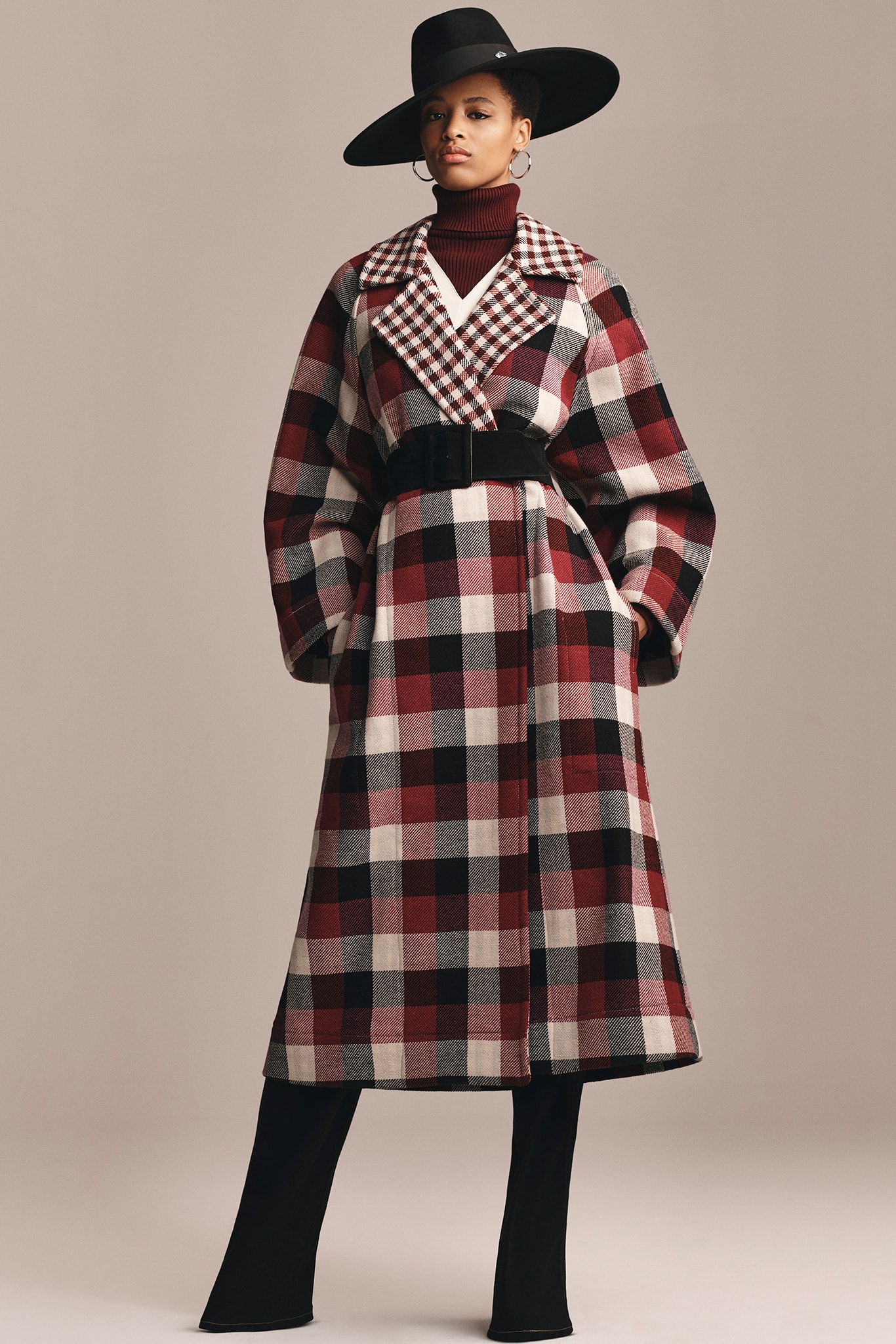 TommyXZendaya Fall Winter 2019 Collection Lookbook Plaid Coat Red White Black