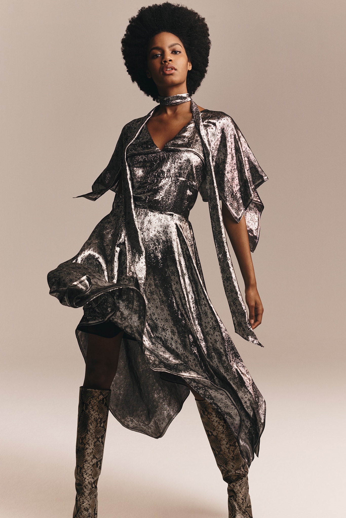 TommyXZendaya Fall Winter 2019 Collection Lookbook Ebonee Davis Dress Silver