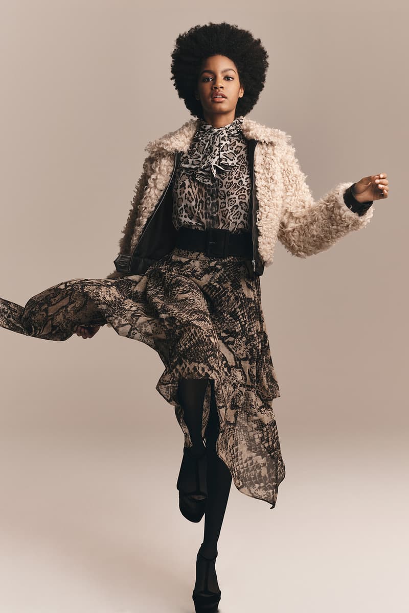 TommyXZendaya Fall Winter 2019 Collection Lookbook Ebonee Davis Dress Grey Jacket Tan