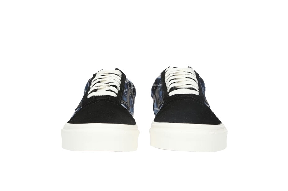 Vans Old Skool Plaid Check Pattern Sneaker Silhouette Trainer Release Blue Black White 