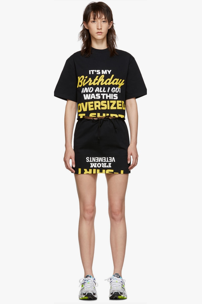 Vetements Happy Birthday T Shirt Dress Pack Black