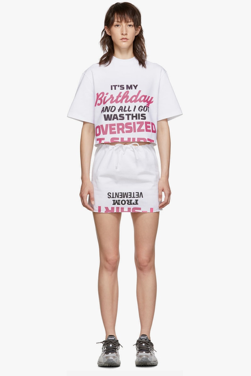 Vetements Happy Birthday T Shirt Dress Pack White