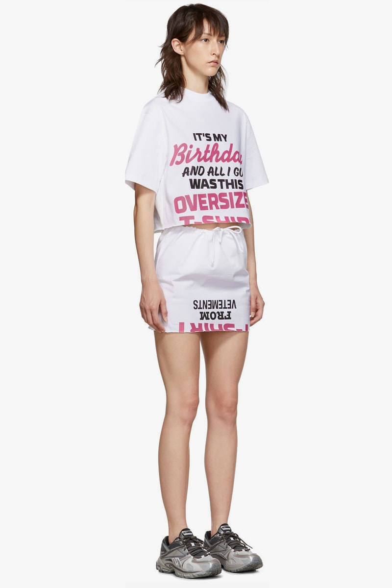 Vetements Happy Birthday T Shirt Dress Pack White