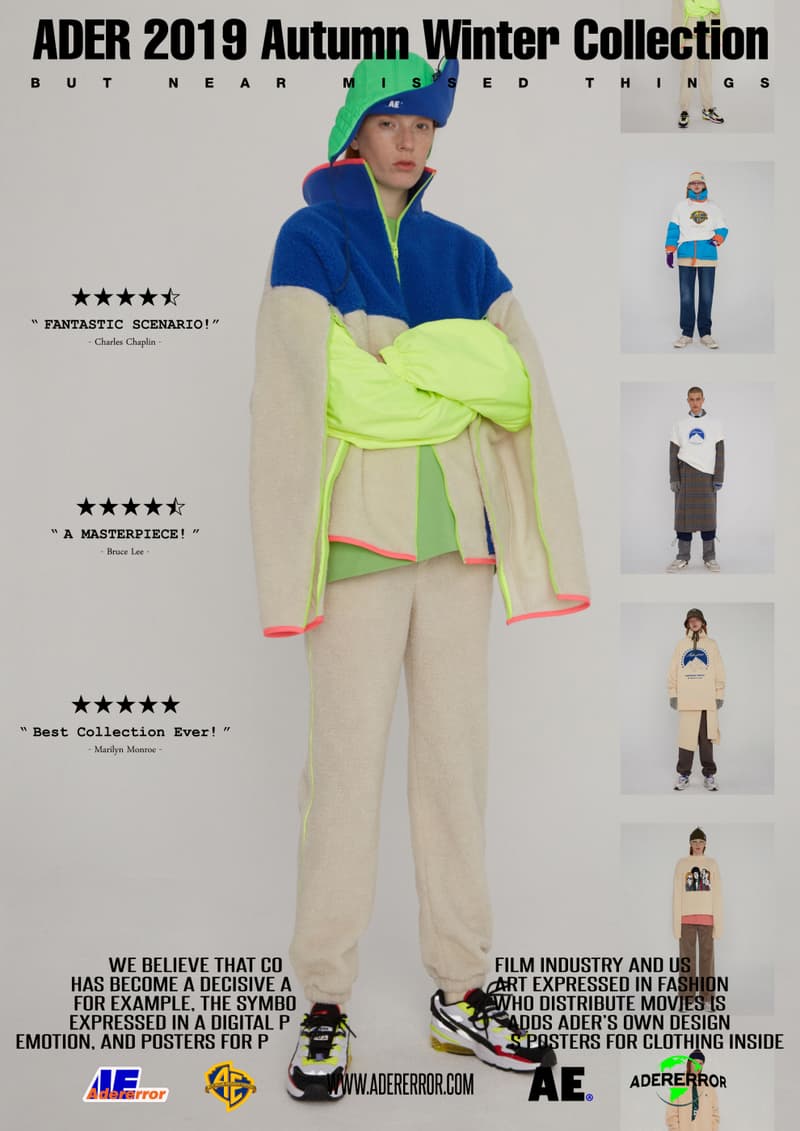 ader error fall winter collection film in fashion outerwear puffer coats jackets sweaters korean streetwear brand