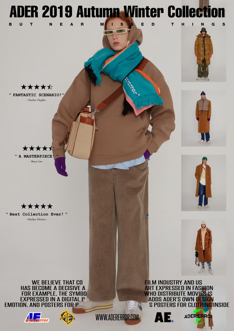 ader error fall winter collection film in fashion outerwear puffer coats jackets sweaters korean streetwear brand