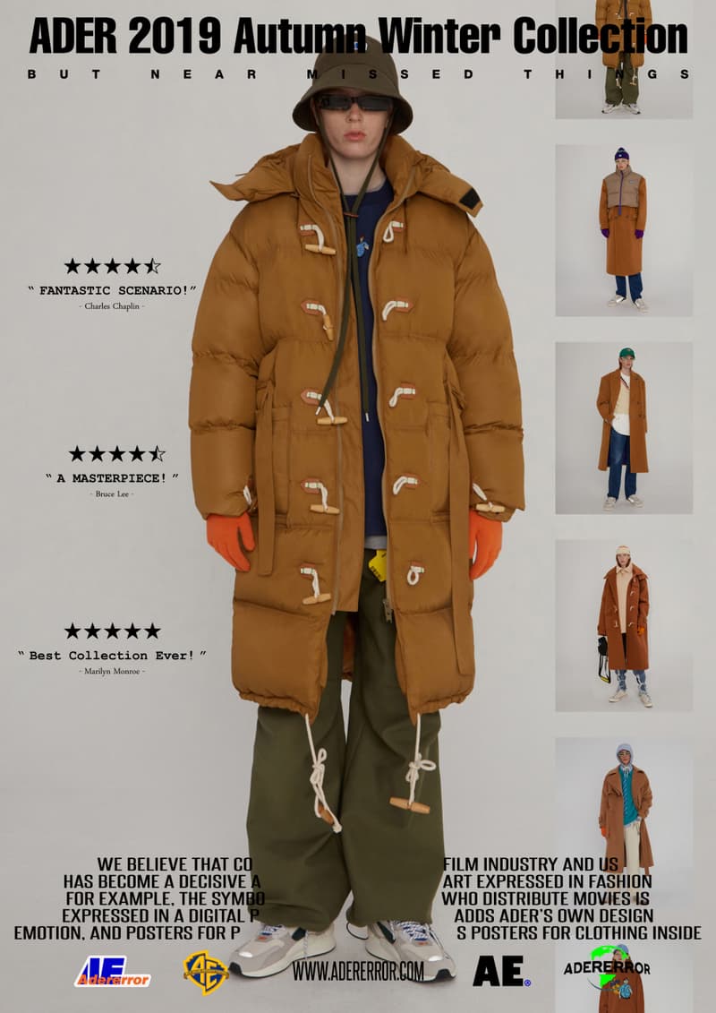 ader error fall winter collection film in fashion outerwear puffer coats jackets sweaters korean streetwear brand
