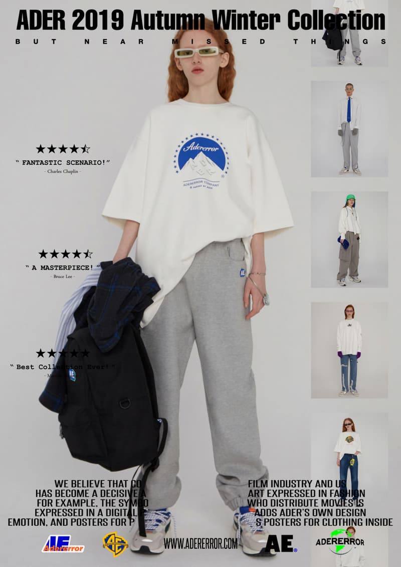 ader error fall winter collection film in fashion outerwear puffer coats jackets sweaters korean streetwear brand