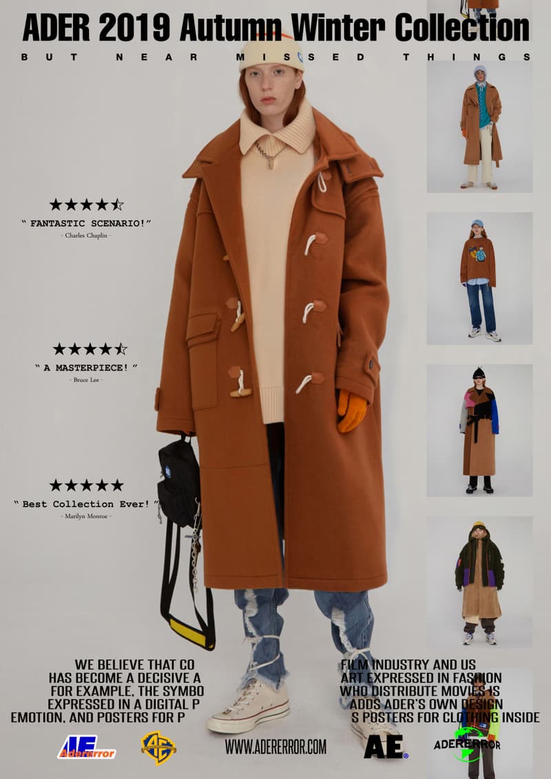 ader error fall winter collection film in fashion outerwear puffer coats jackets sweaters korean streetwear brand
